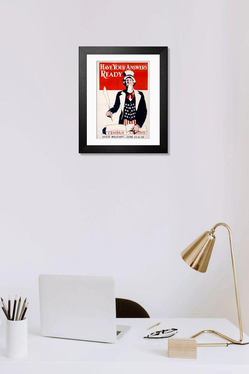 Shown hanging in a room: Modern 14"x12" (36x31cm)