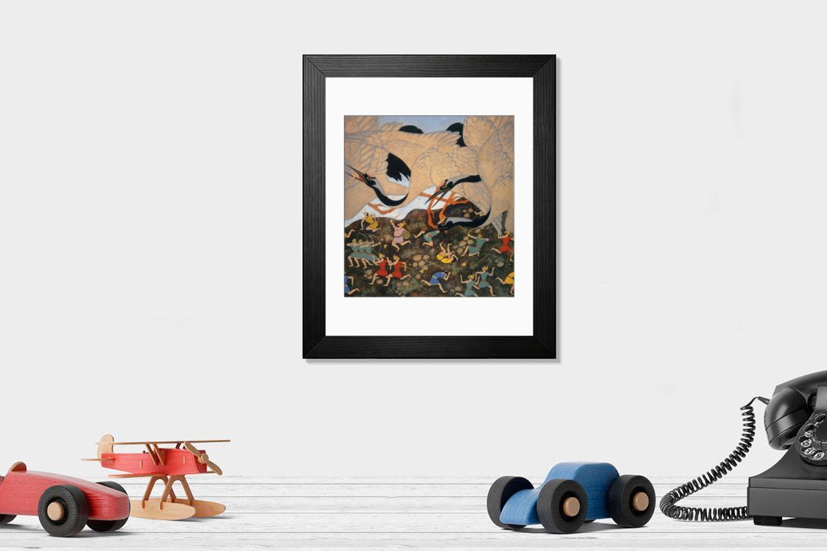 Shown hanging in a room: Modern 14"x12" (36x31cm)