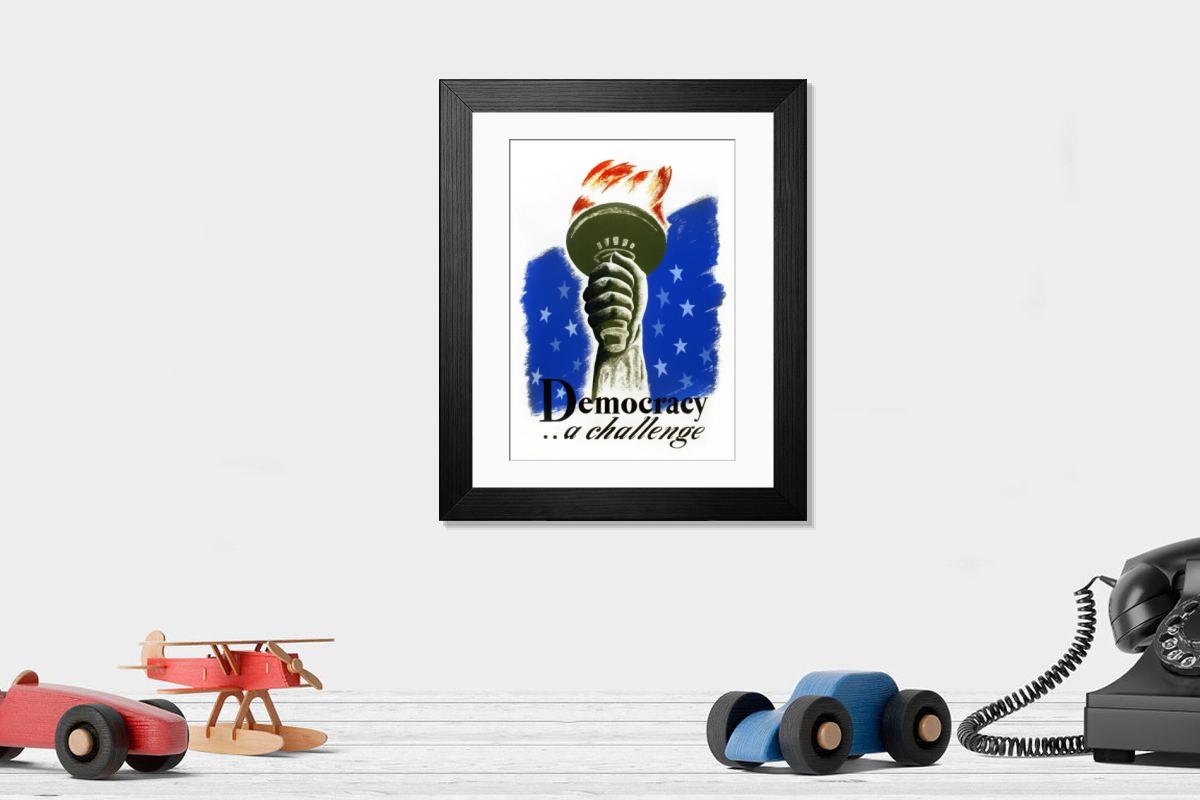 Shown hanging in a room: Modern 14"x12" (36x31cm)