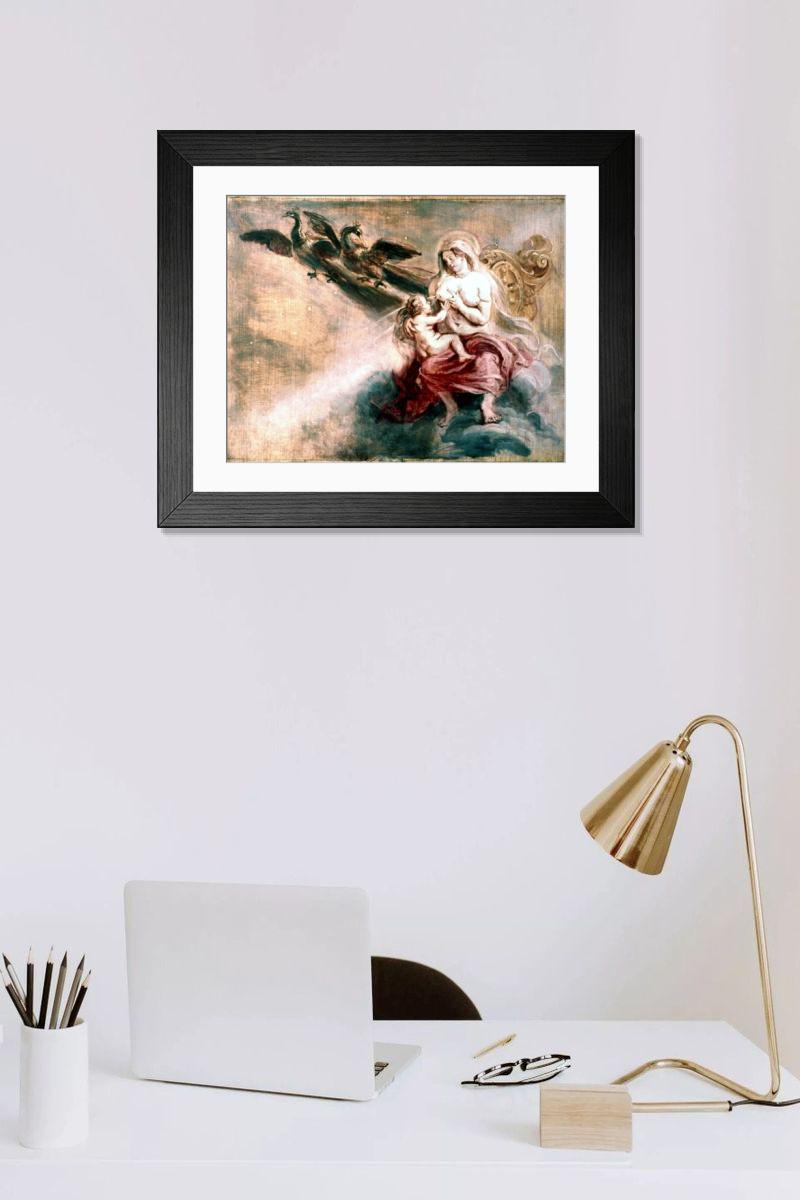 Shown hanging in a room: Modern 14"x12" (36x31cm)