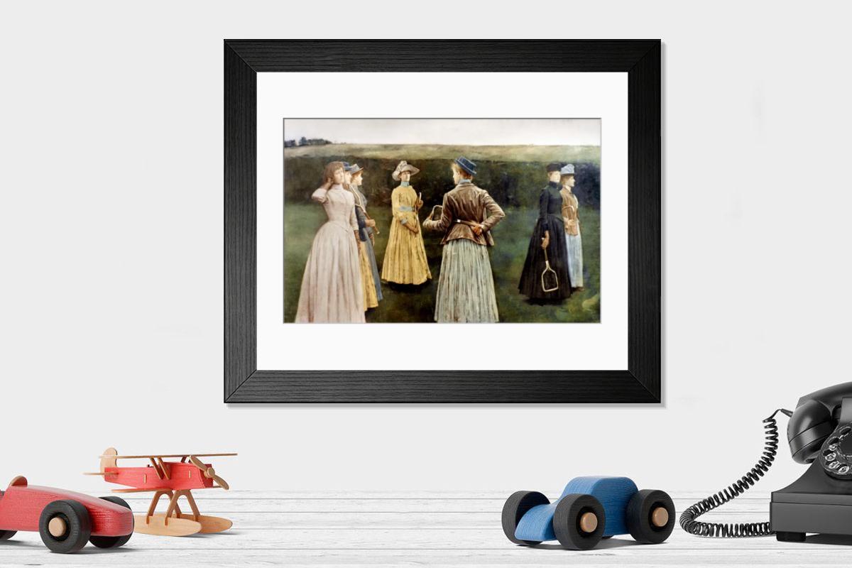 Shown hanging in a room: Modern 14"x12" (36x31cm)