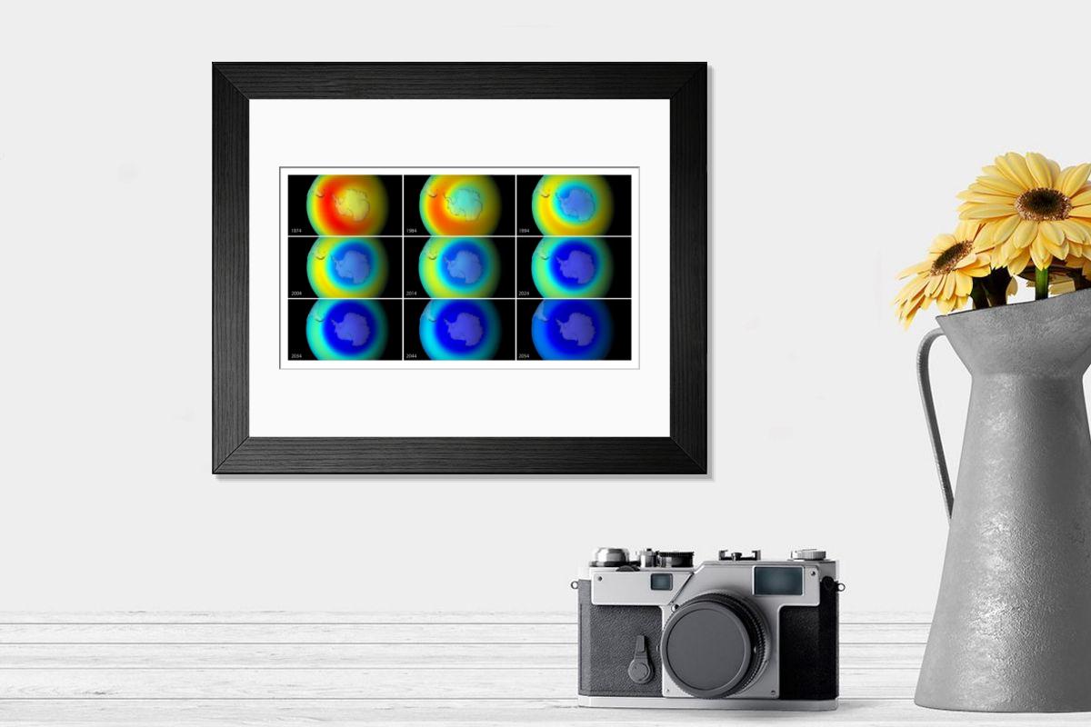 Shown hanging in a room: Modern 14"x12" (36x31cm)