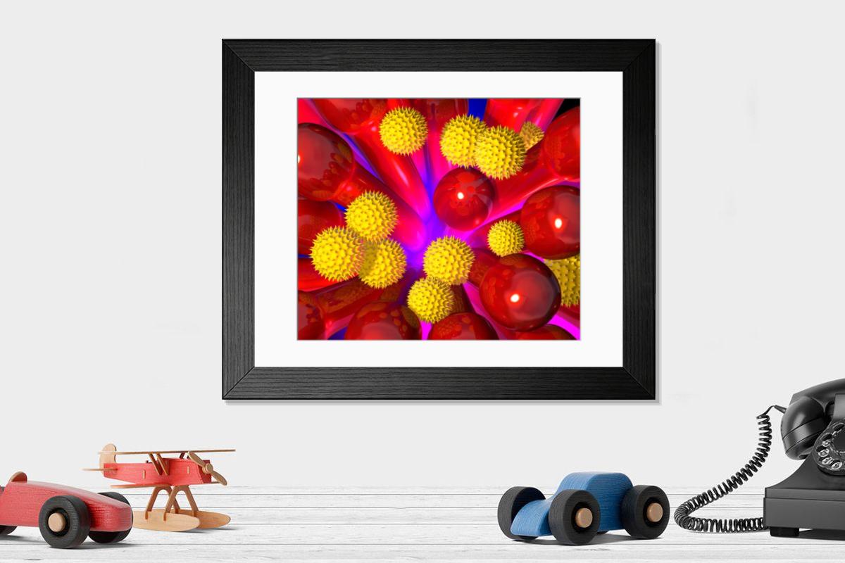 Shown hanging in a room: Modern 14"x12" (36x31cm)