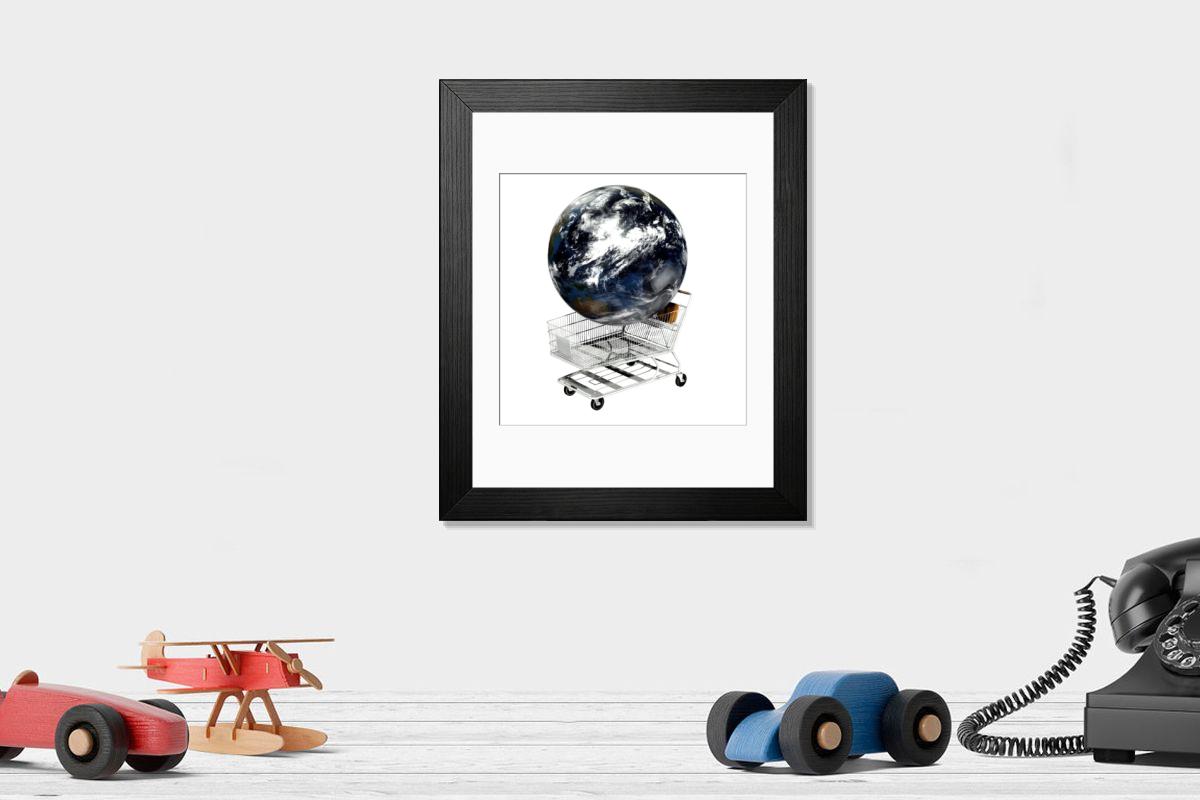 Shown hanging in a room: Modern 14"x12" (36x31cm)