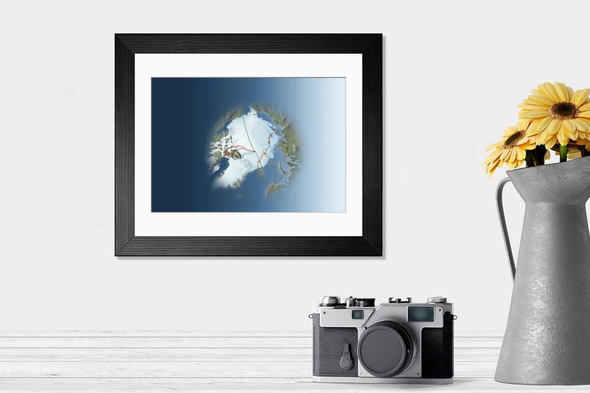 Shown hanging in a room: Modern 14"x12" (36x31cm)