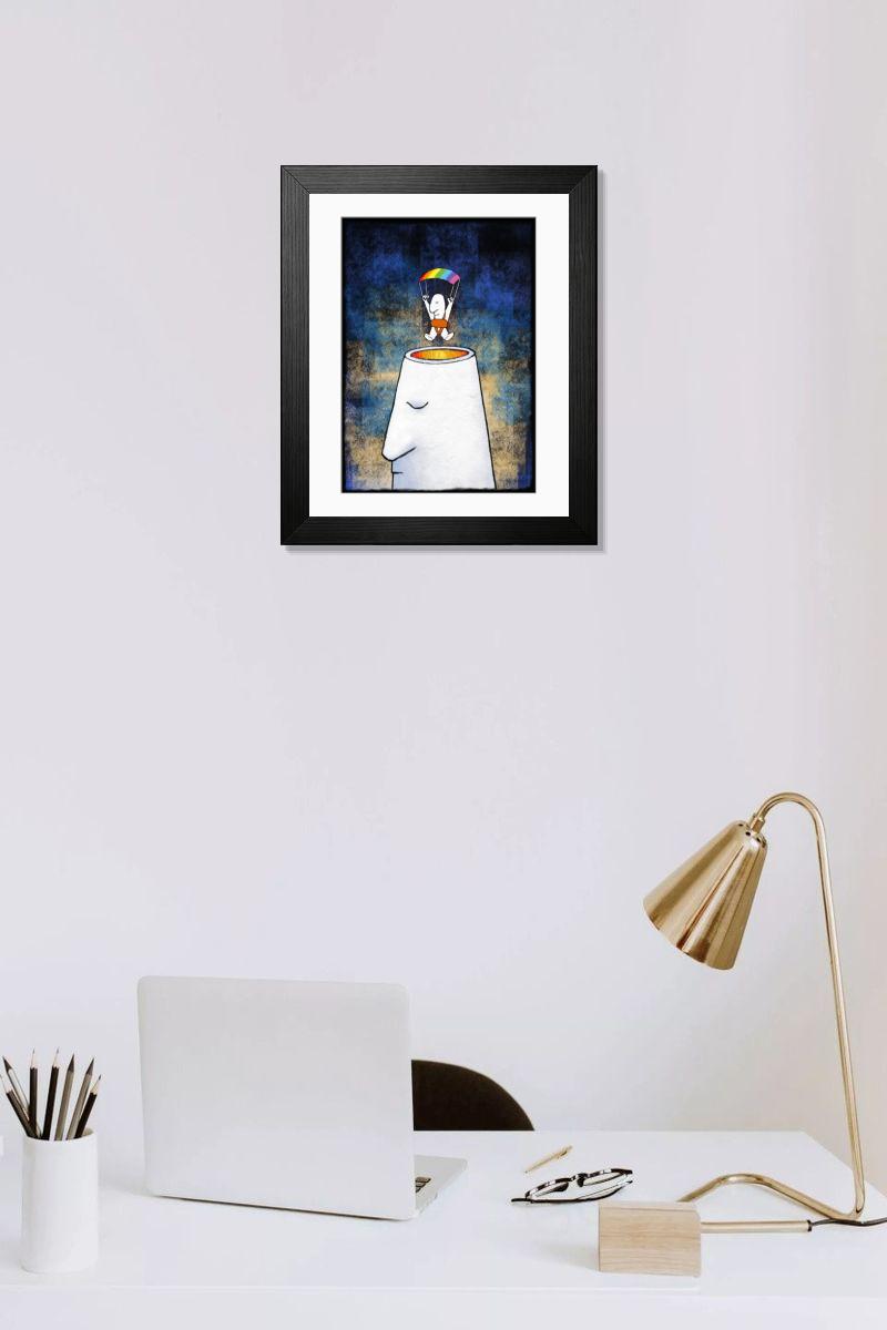Shown hanging in a room: Modern 14"x12" (36x31cm)