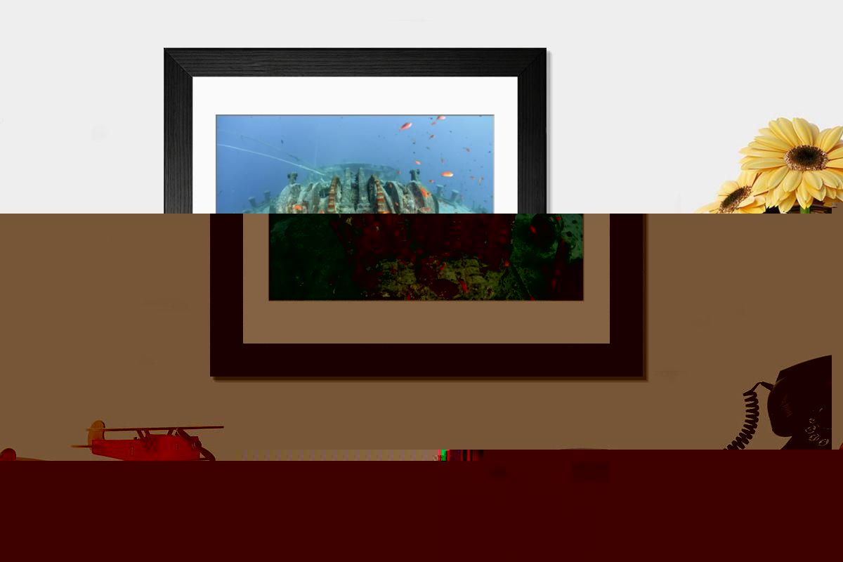 Shown hanging in a room: Modern 14"x12" (36x31cm)