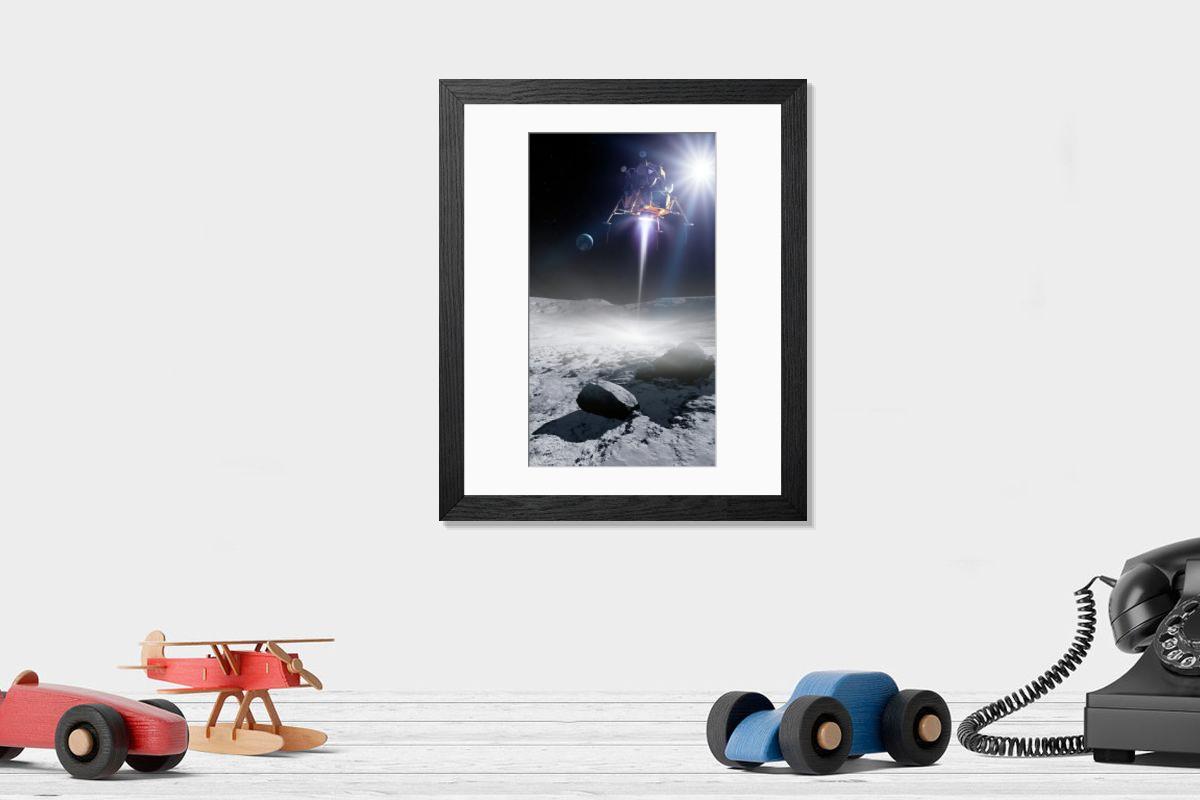 Shown hanging in a room: Modern 14"x12" (36x31cm)