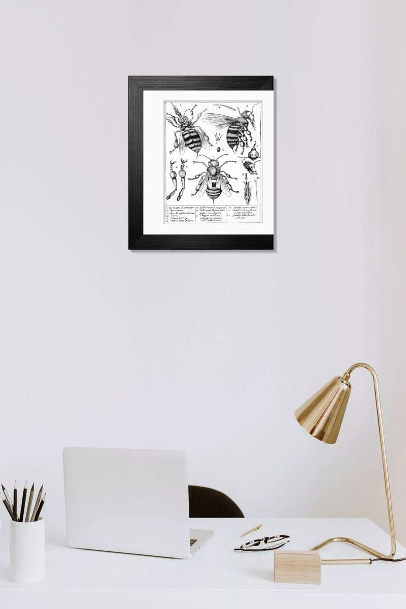 Shown hanging in a room: Modern 14"x12" (36x31cm)