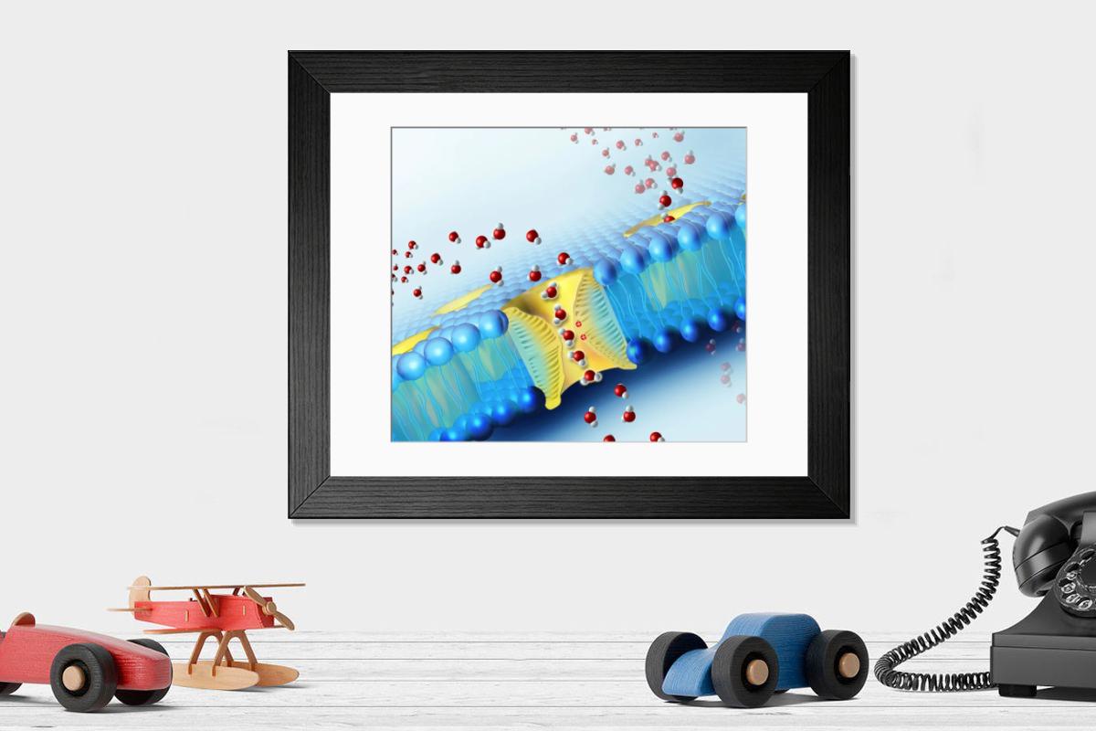 Shown hanging in a room: Modern 14"x12" (36x31cm)