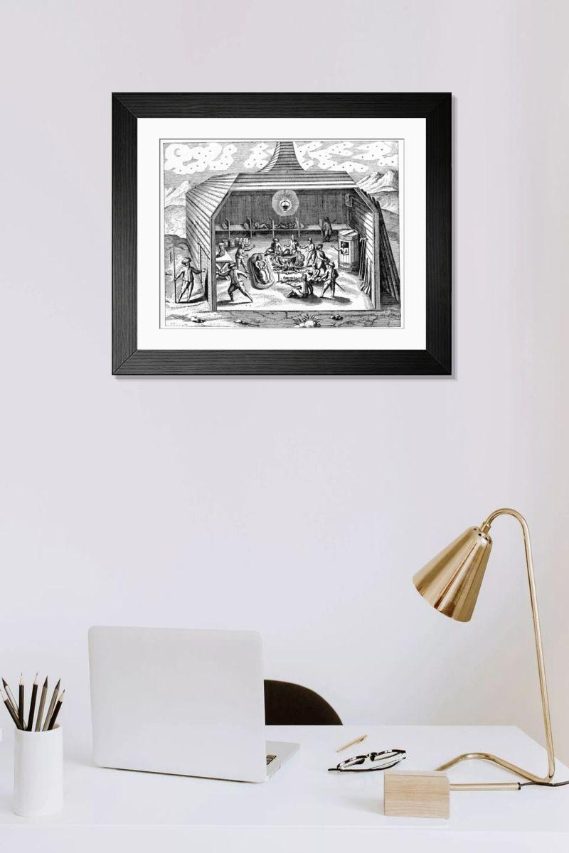Shown hanging in a room: Modern 14"x12" (36x31cm)