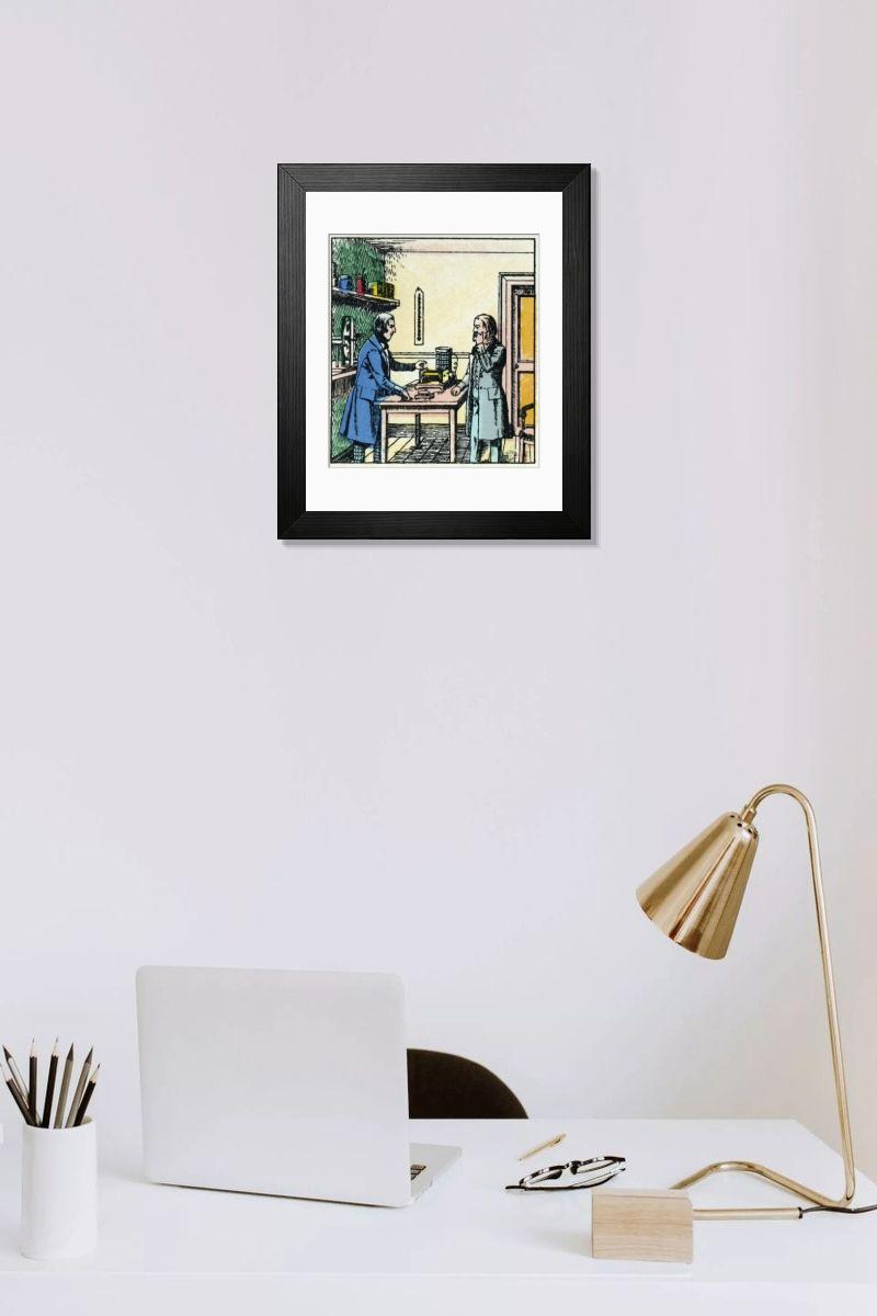 Shown hanging in a room: Modern 14"x12" (36x31cm)