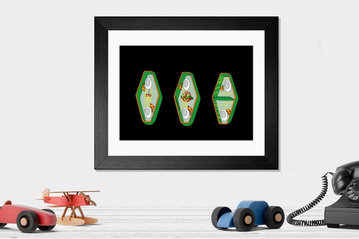 Shown hanging in a room: Modern 14"x12" (36x31cm)