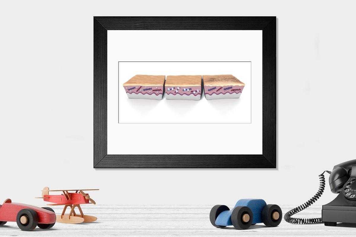 Shown hanging in a room: Modern 14"x12" (36x31cm)