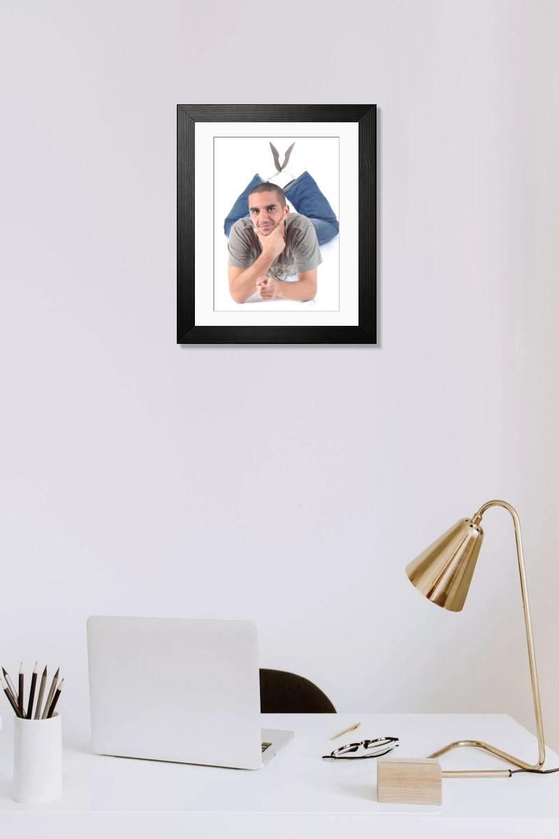 Shown hanging in a room: Modern 14"x12" (36x31cm)