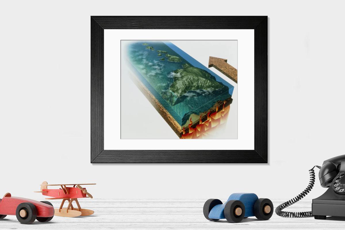 Shown hanging in a room: Modern 14"x12" (36x31cm)