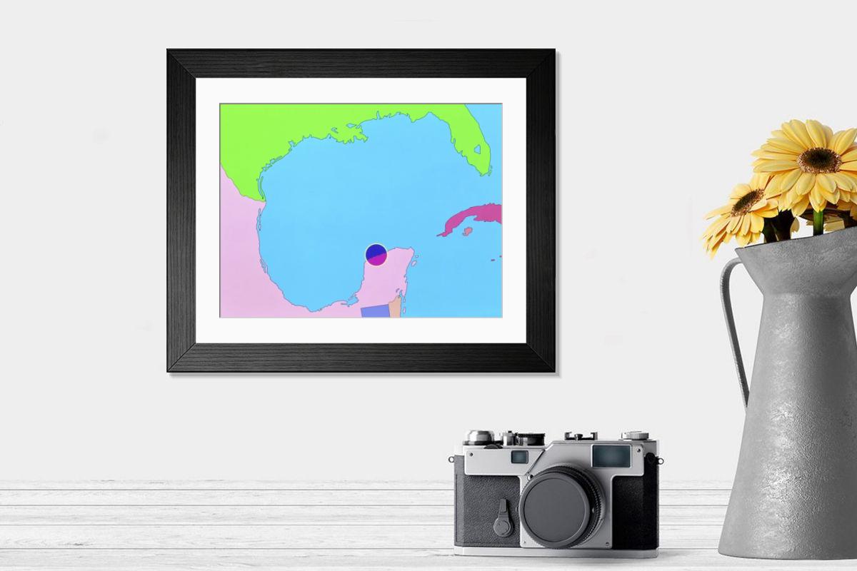 Shown hanging in a room: Modern 14"x12" (36x31cm)