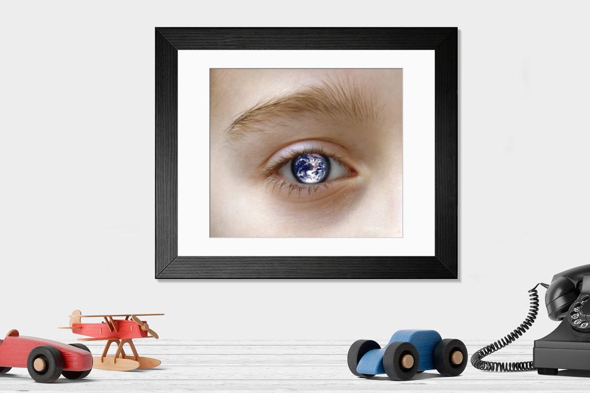 Shown hanging in a room: Modern 14"x12" (36x31cm)