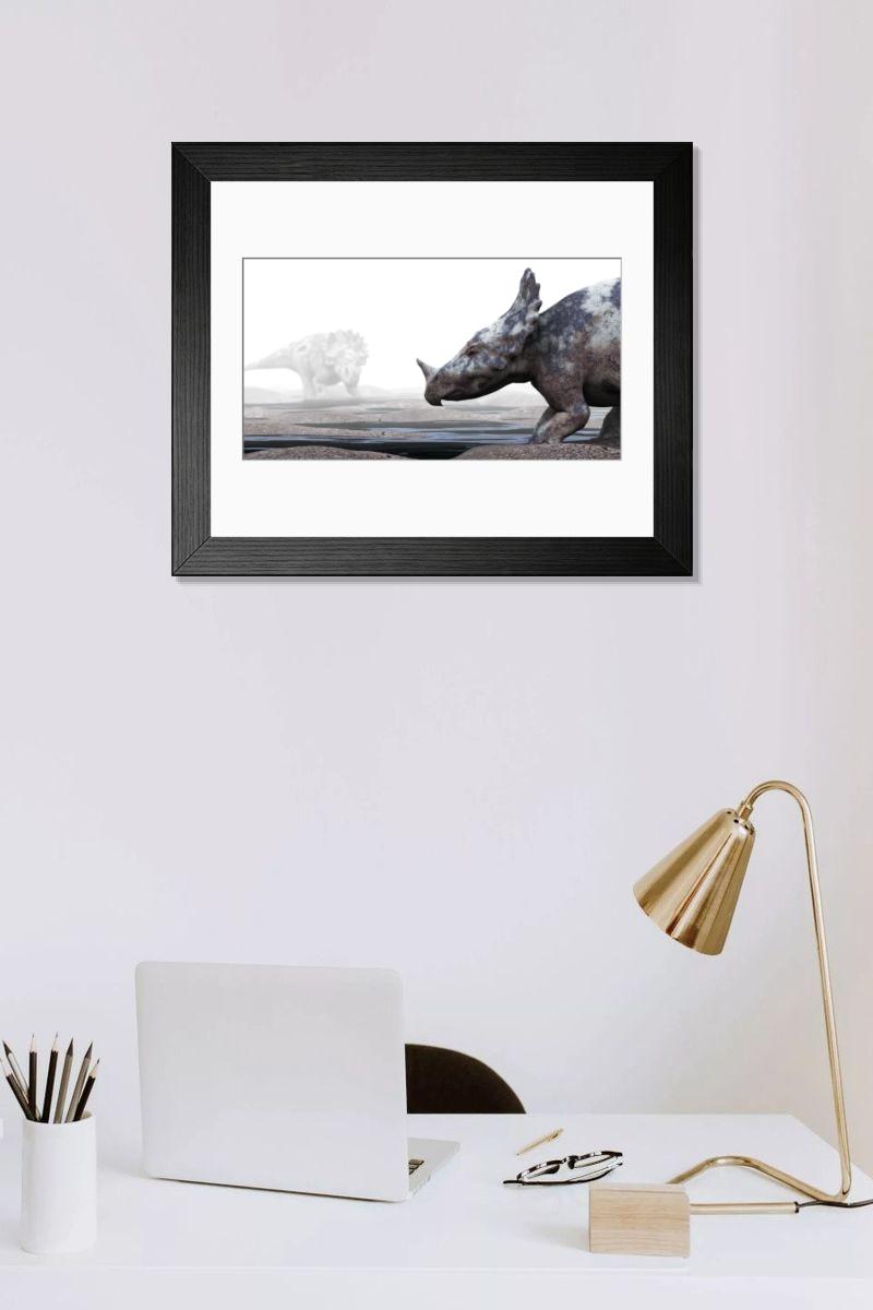 Shown hanging in a room: Modern 14"x12" (36x31cm)