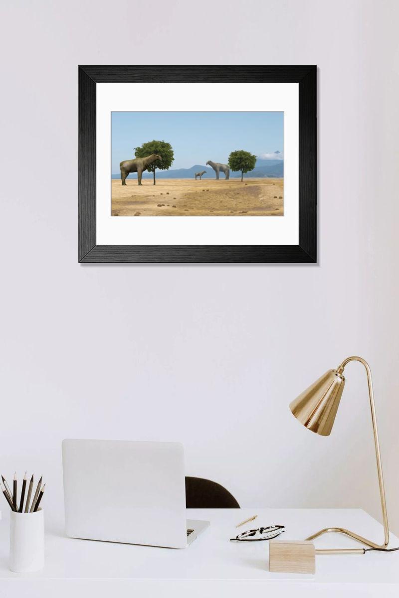 Shown hanging in a room: Modern 14"x12" (36x31cm)