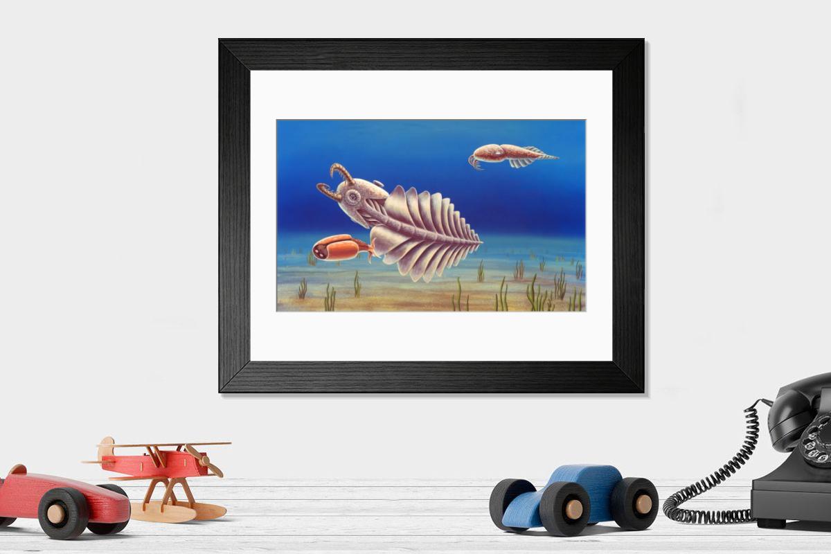 Shown hanging in a room: Modern 14"x12" (36x31cm)
