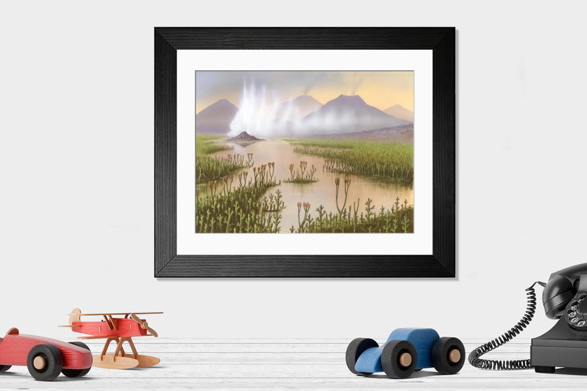 Shown hanging in a room: Modern 14"x12" (36x31cm)