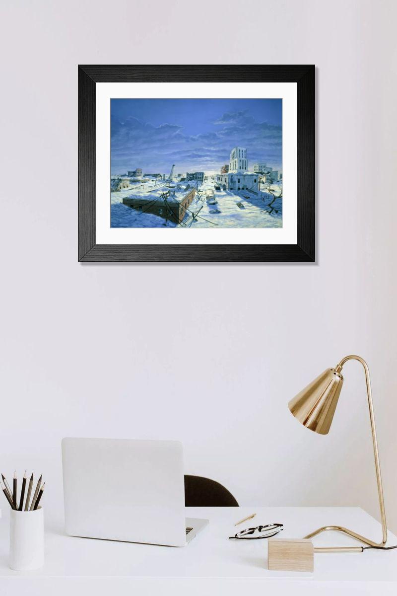 Shown hanging in a room: Modern 14"x12" (36x31cm)