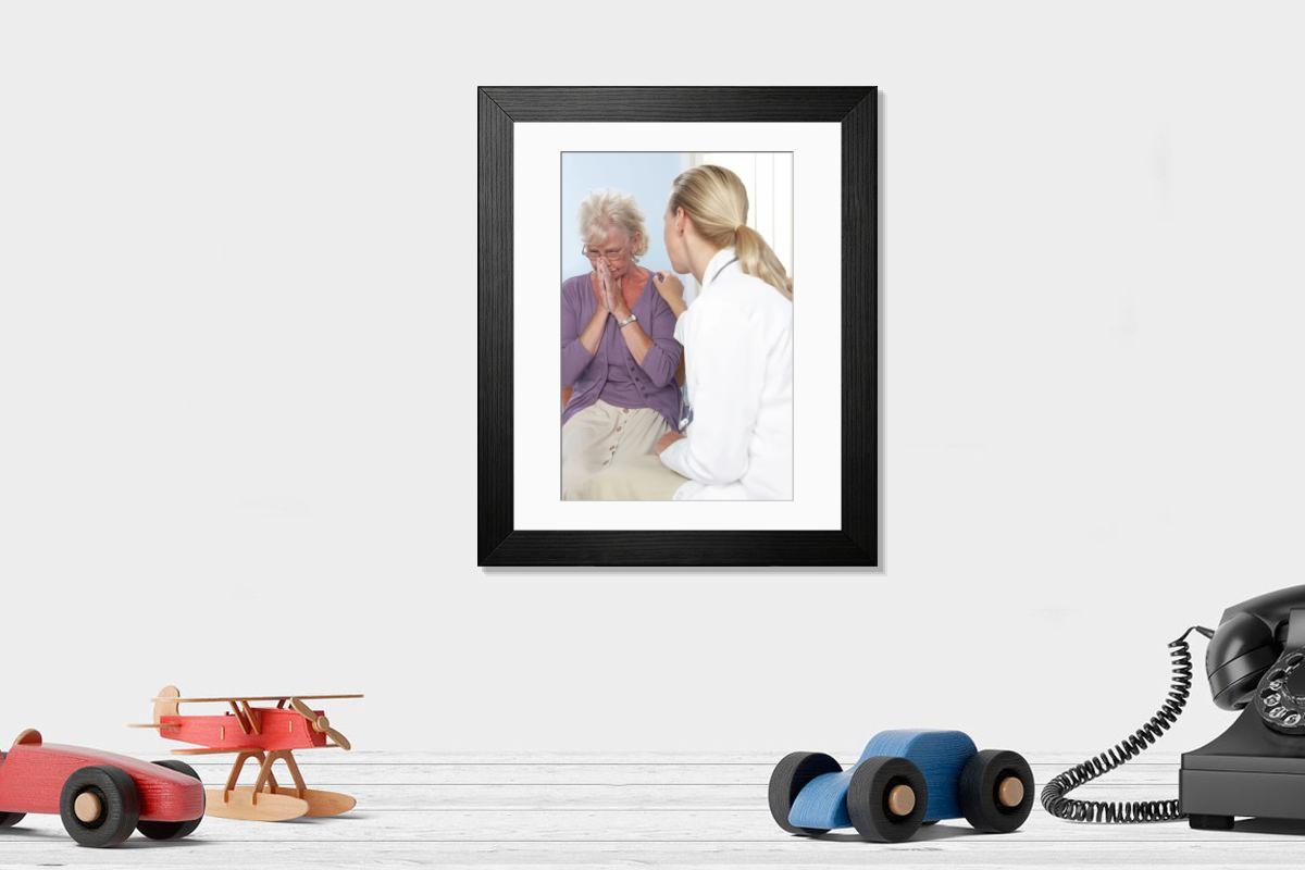 Shown hanging in a room: Modern 14"x12" (36x31cm)