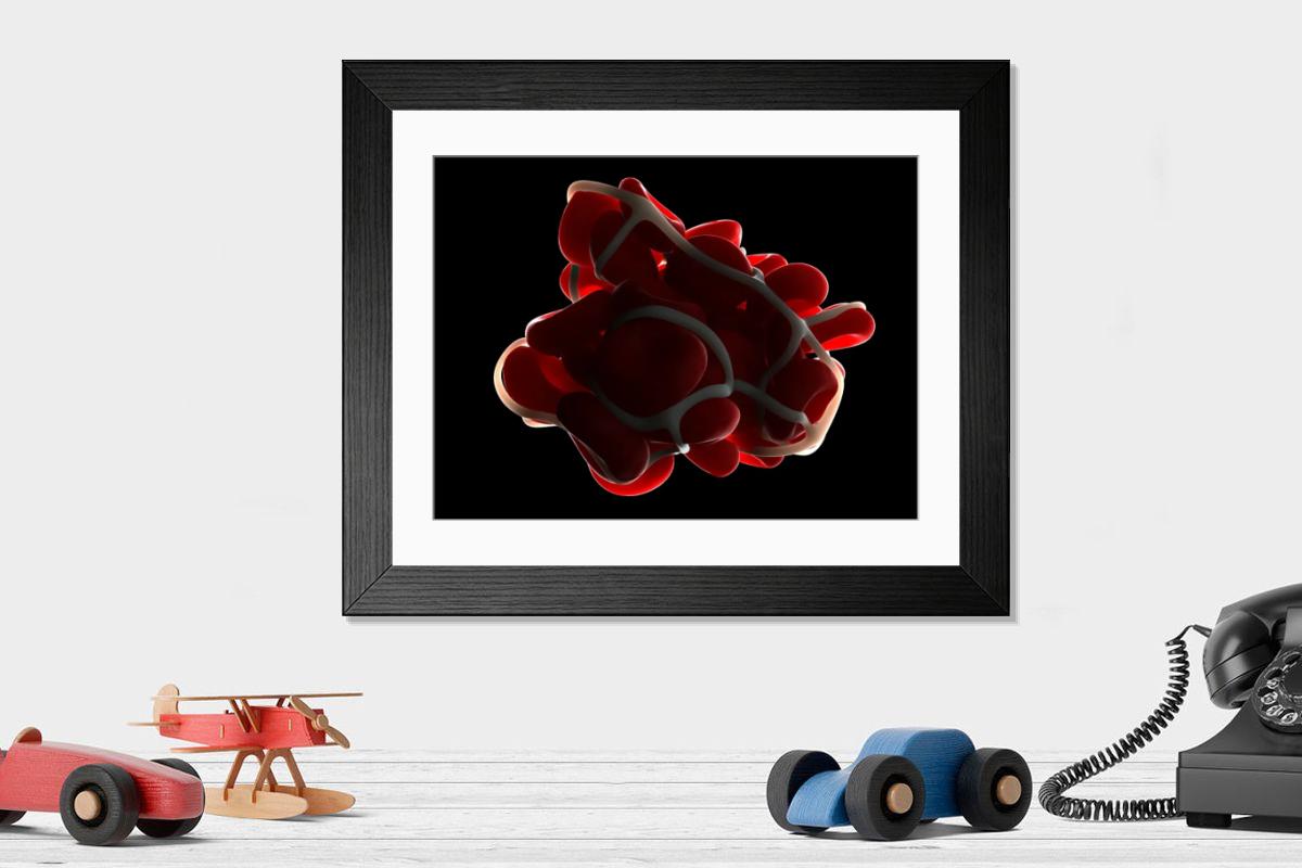 Shown hanging in a room: Modern 14"x12" (36x31cm)