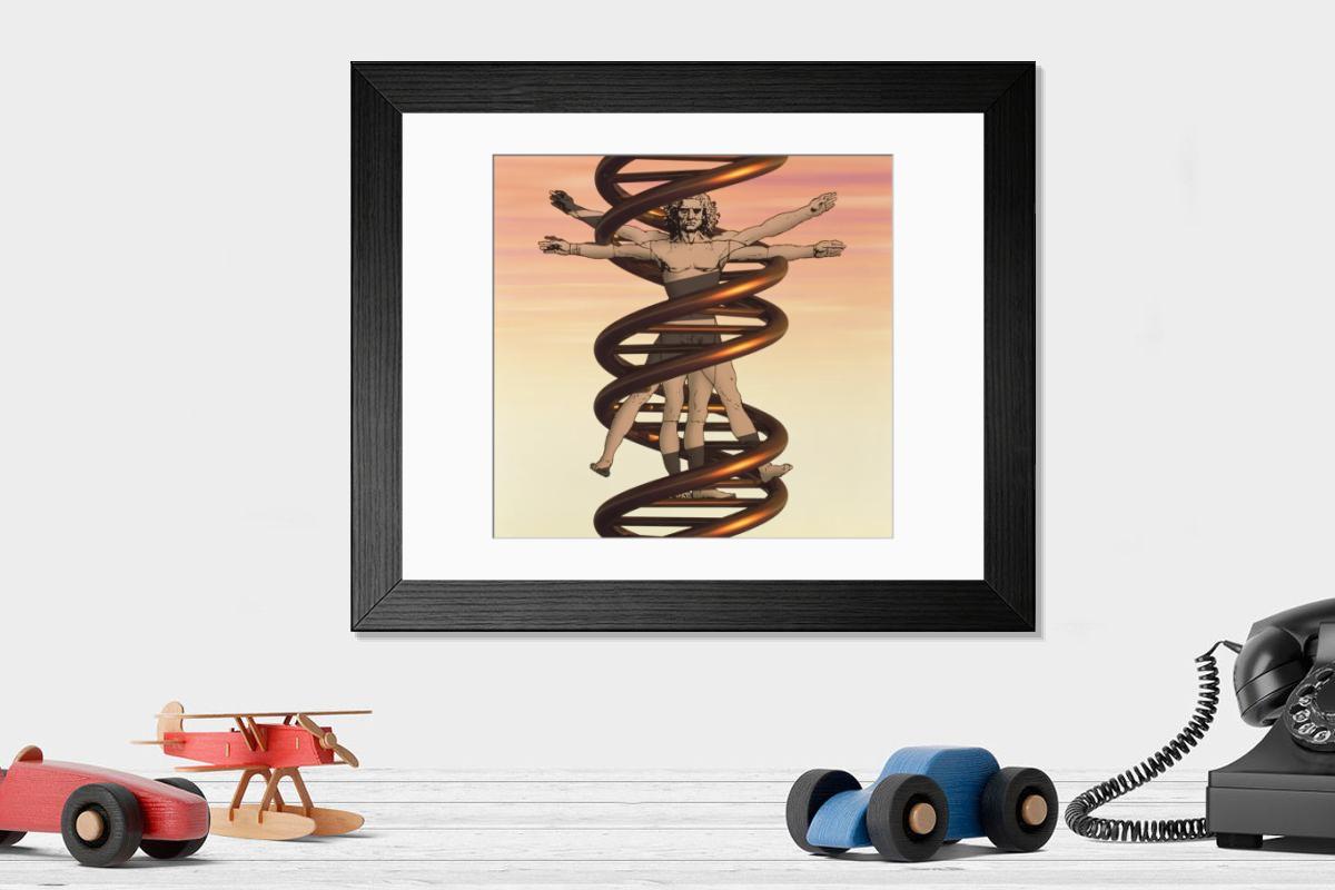 Shown hanging in a room: Modern 14"x12" (36x31cm)