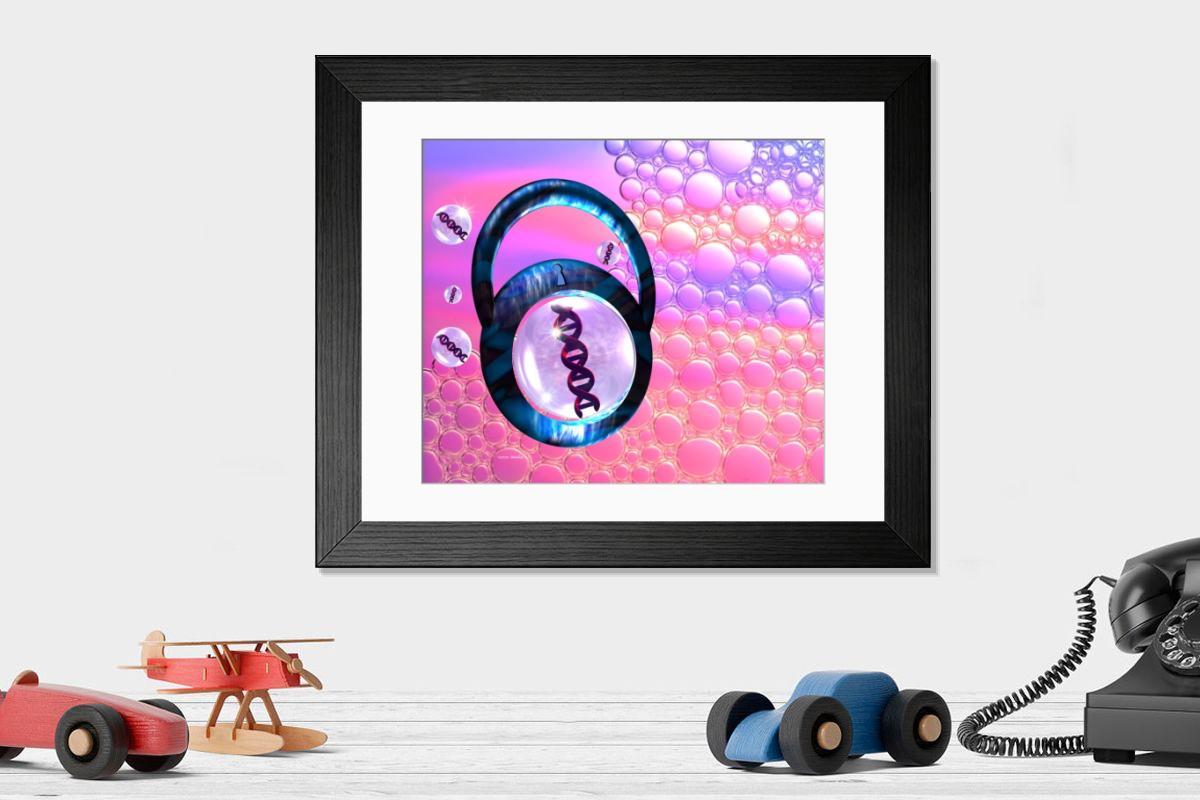 Shown hanging in a room: Modern 14"x12" (36x31cm)