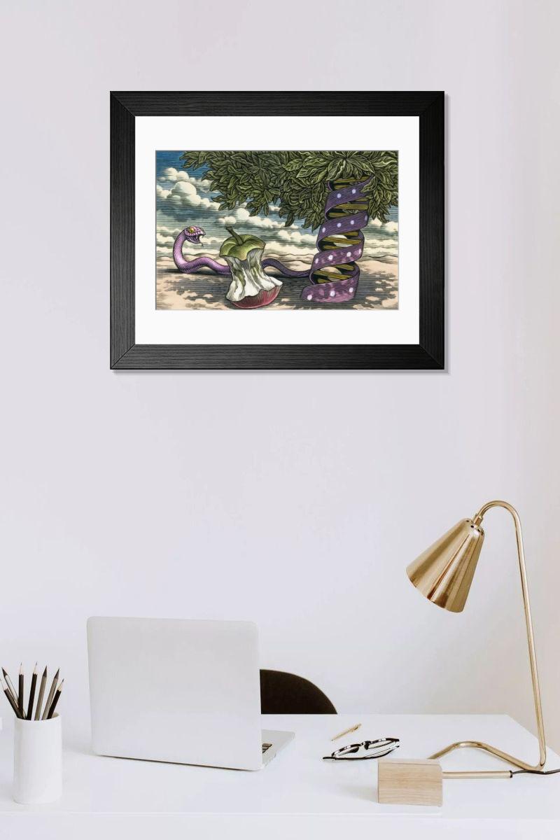 Shown hanging in a room: Modern 14"x12" (36x31cm)