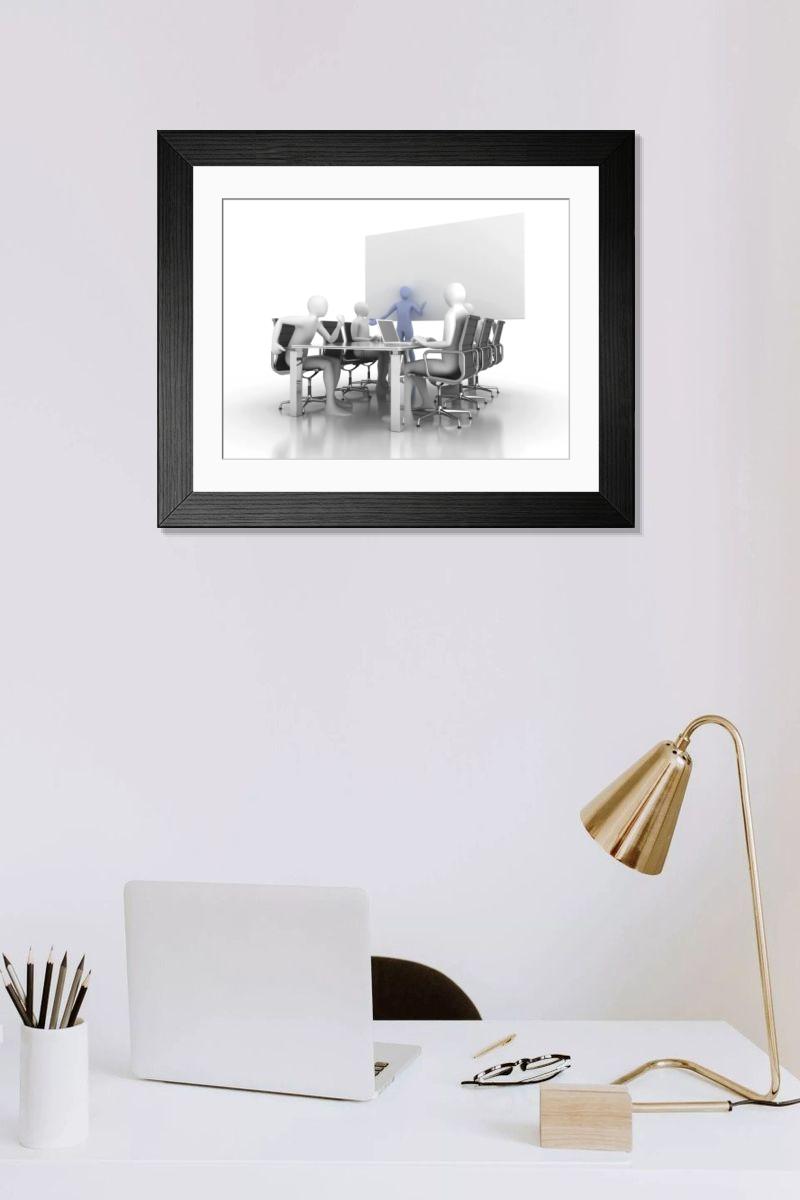 Shown hanging in a room: Modern 14"x12" (36x31cm)