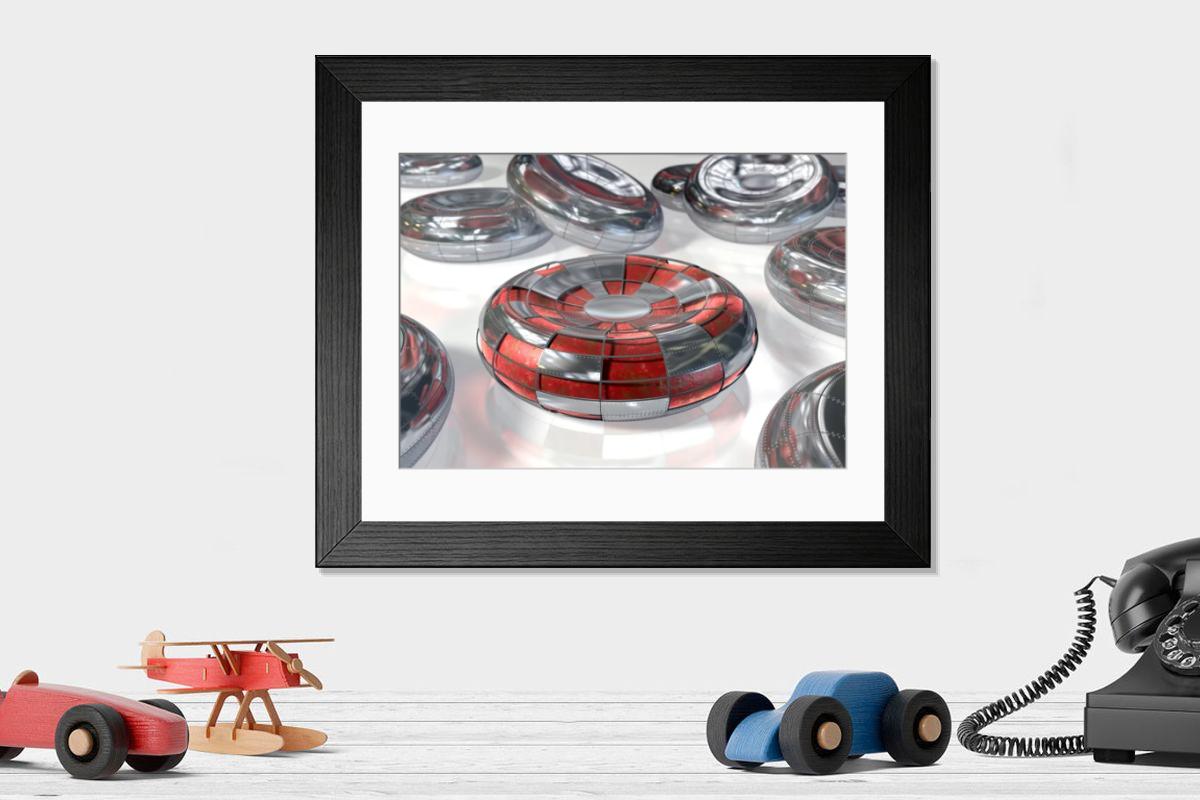 Shown hanging in a room: Modern 14"x12" (36x31cm)