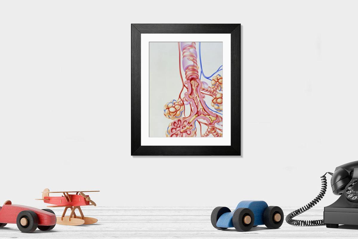 Shown hanging in a room: Modern 14"x12" (36x31cm)
