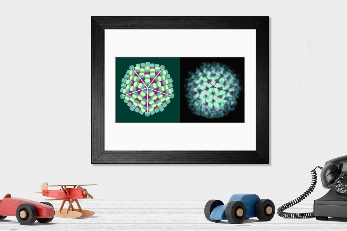 Shown hanging in a room: Modern 14"x12" (36x31cm)