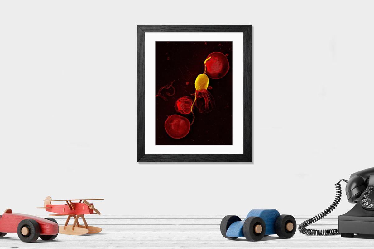Shown hanging in a room: Modern 14"x12" (36x31cm)