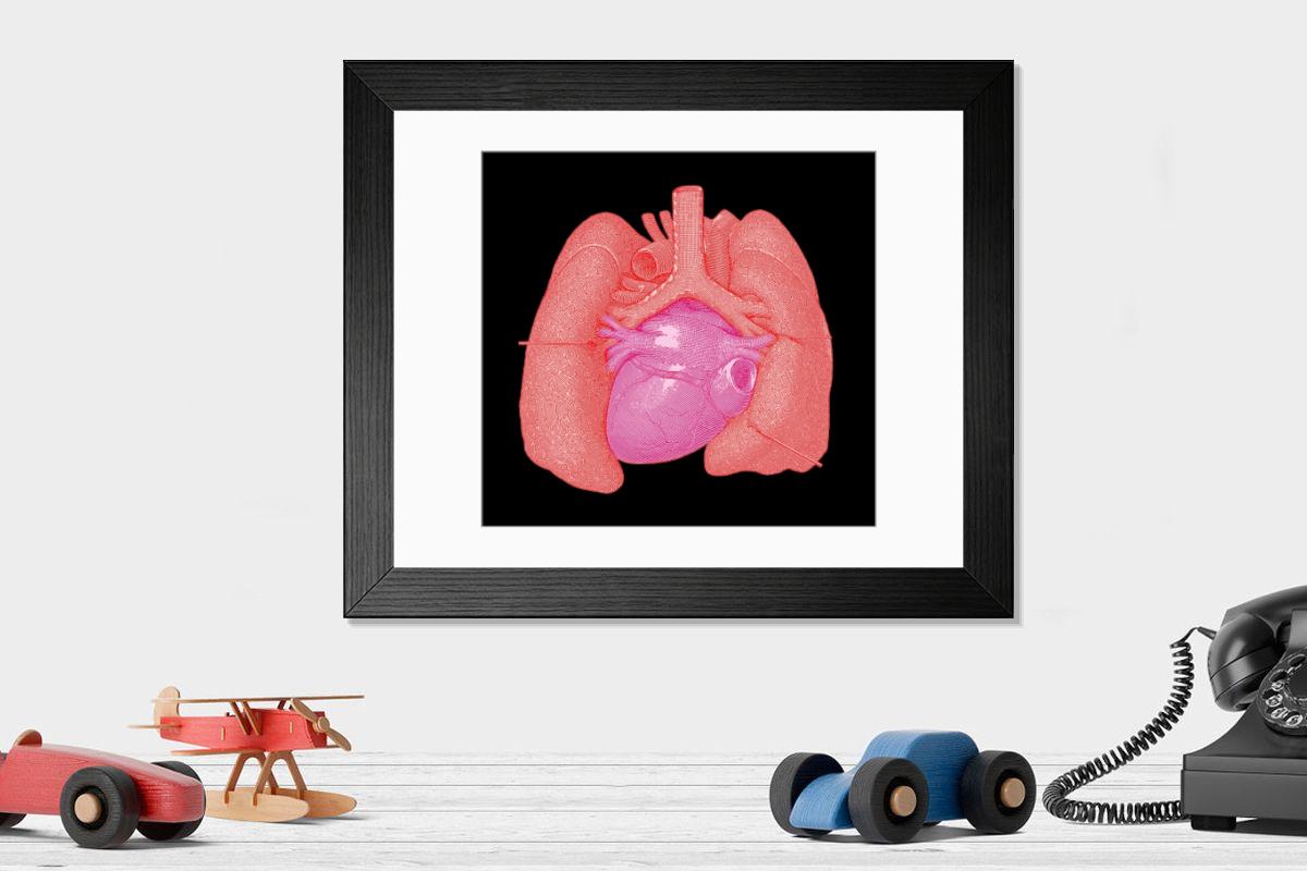 Shown hanging in a room: Modern 14"x12" (36x31cm)