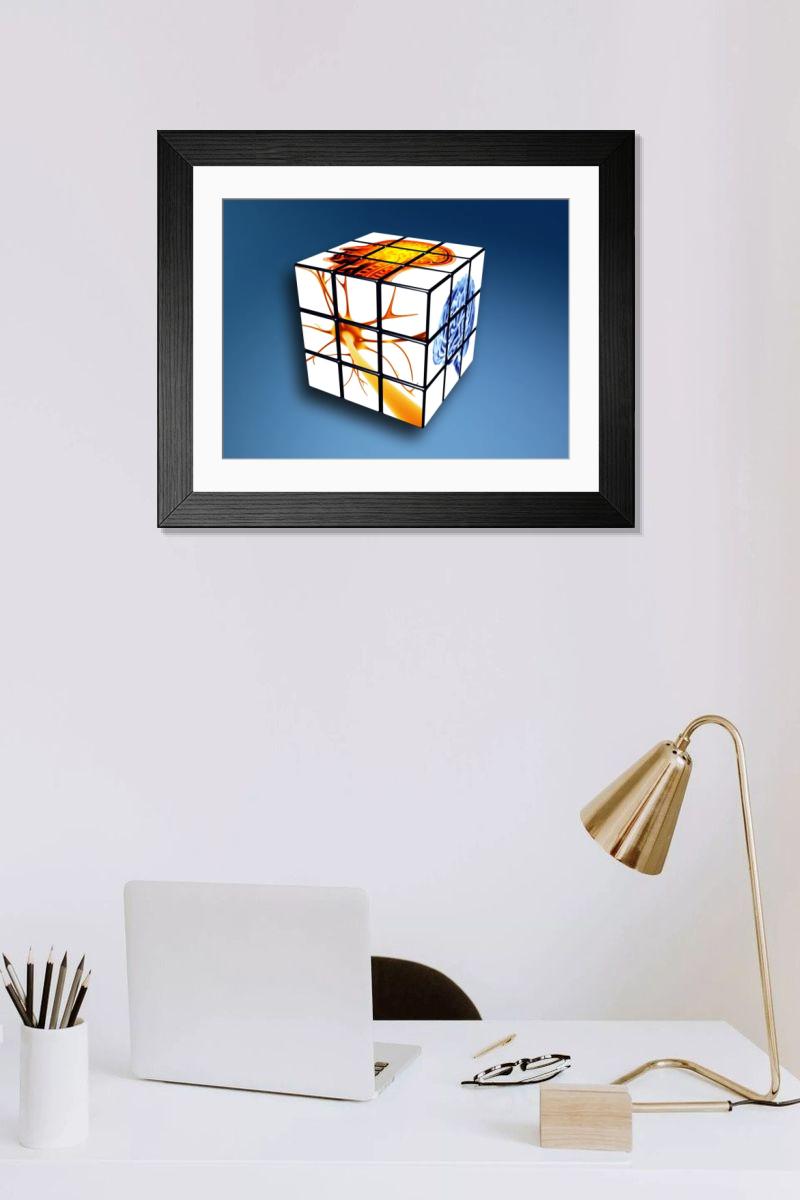 Shown hanging in a room: Modern 14"x12" (36x31cm)