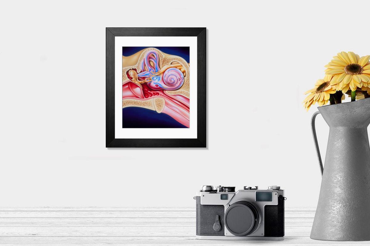 Shown hanging in a room: Modern 14"x12" (36x31cm)