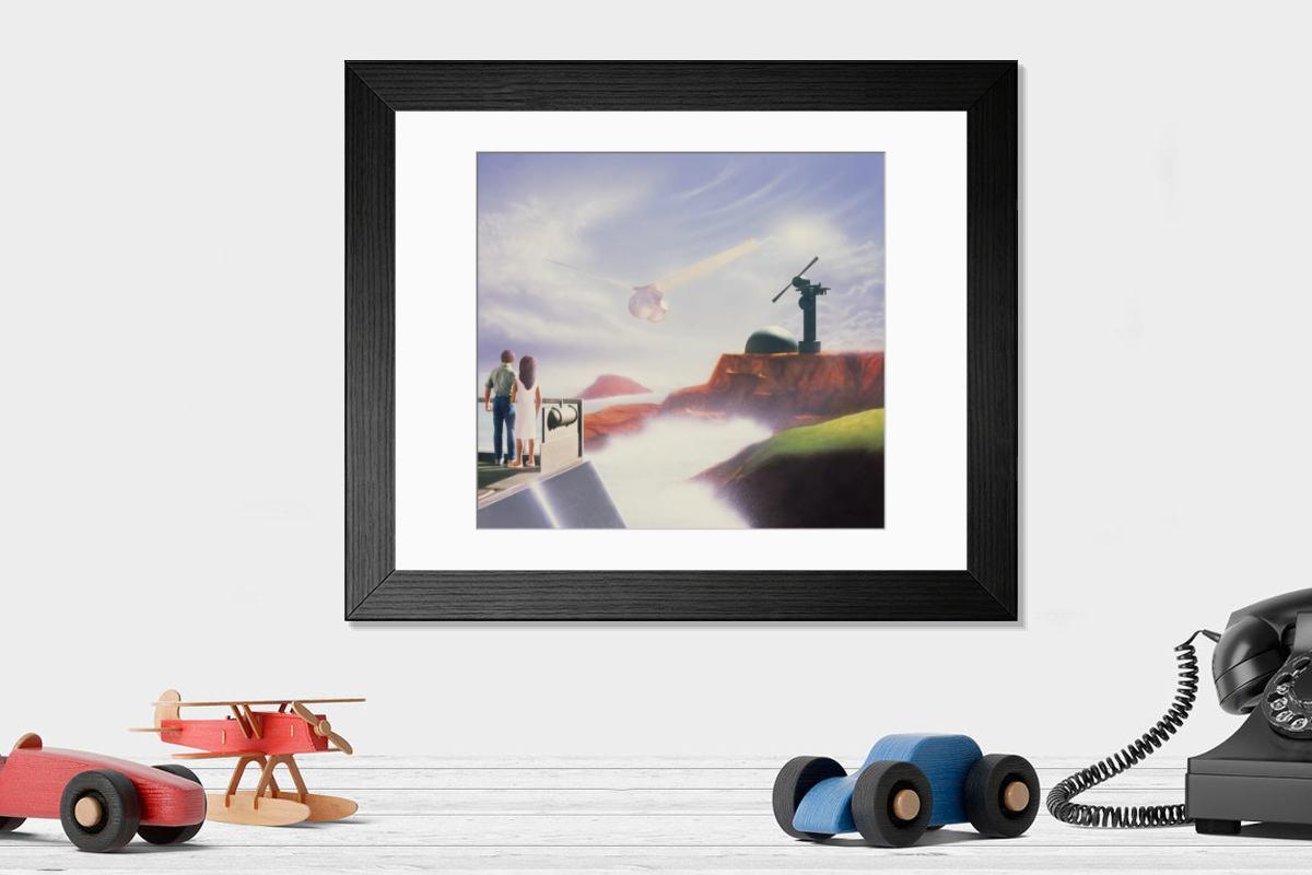 Shown hanging in a room: Modern 14"x12" (36x31cm)