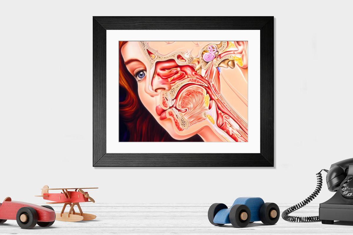 Shown hanging in a room: Modern 14"x12" (36x31cm)