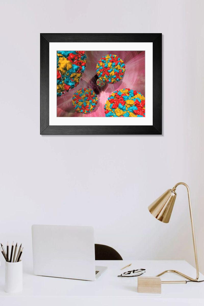 Shown hanging in a room: Modern 14"x12" (36x31cm)