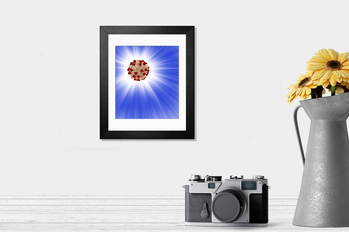 Shown hanging in a room: Modern 14"x12" (36x31cm)