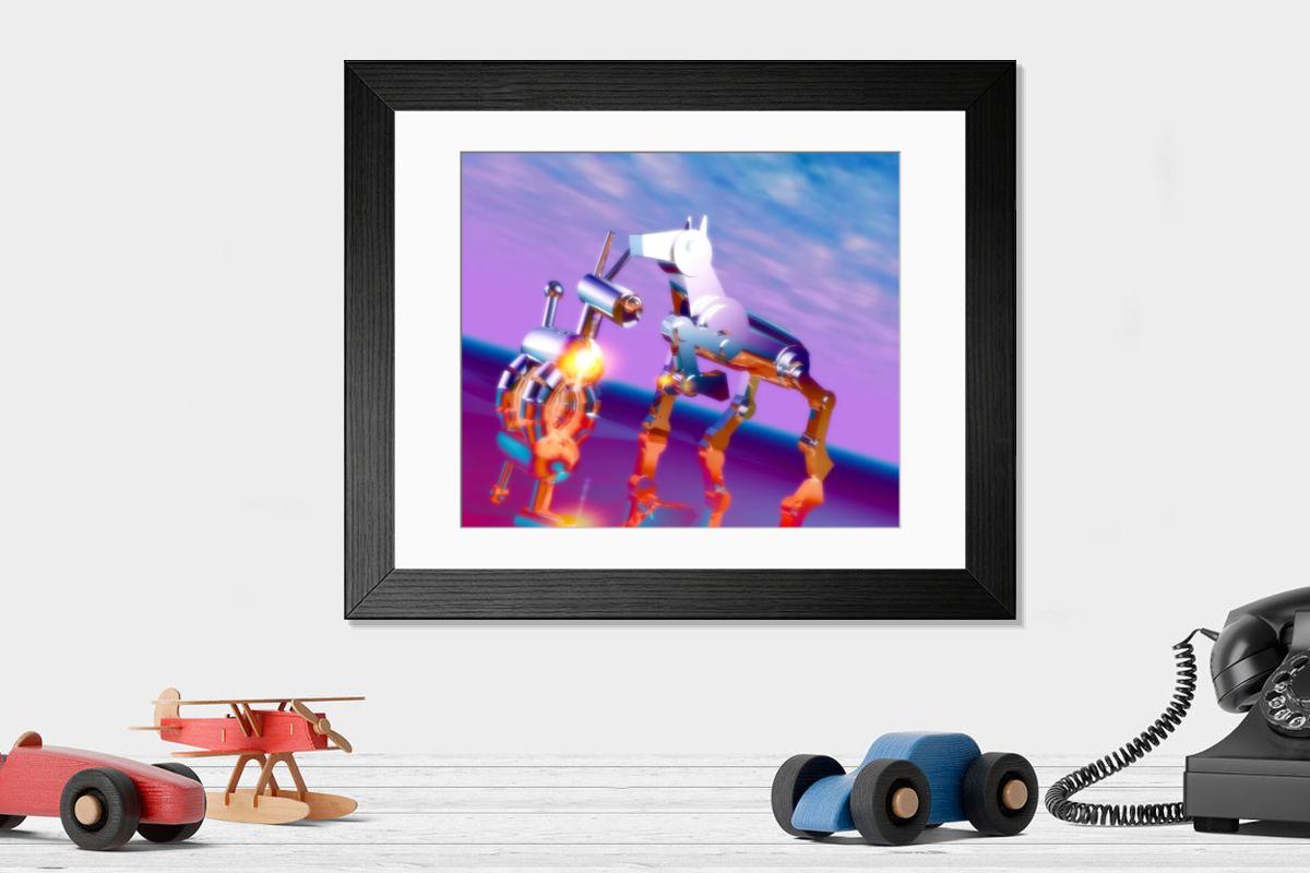 Shown hanging in a room: Modern 14"x12" (36x31cm)