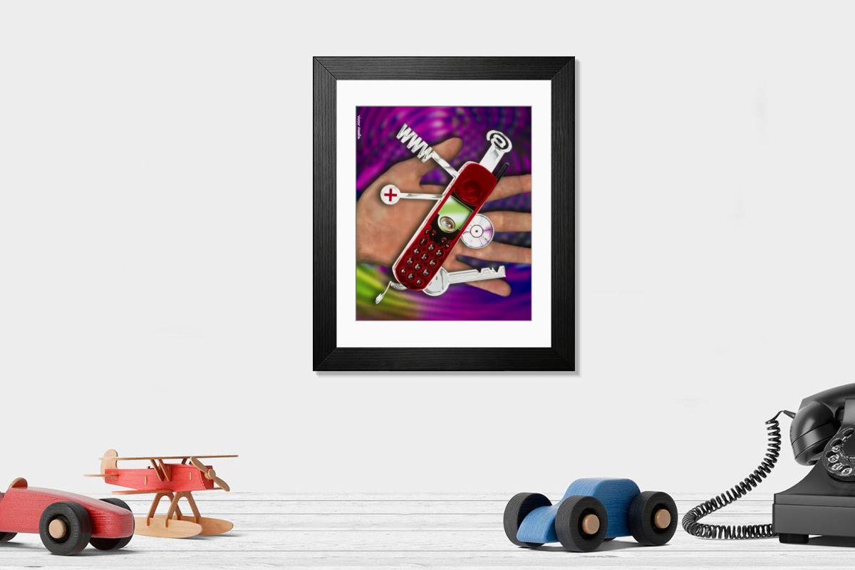 Shown hanging in a room: Modern 14"x12" (36x31cm)