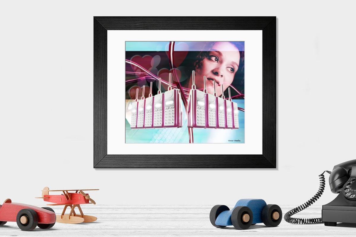 Shown hanging in a room: Modern 14"x12" (36x31cm)