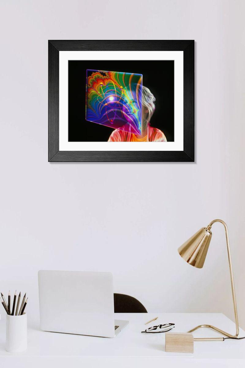 Shown hanging in a room: Modern 14"x12" (36x31cm)