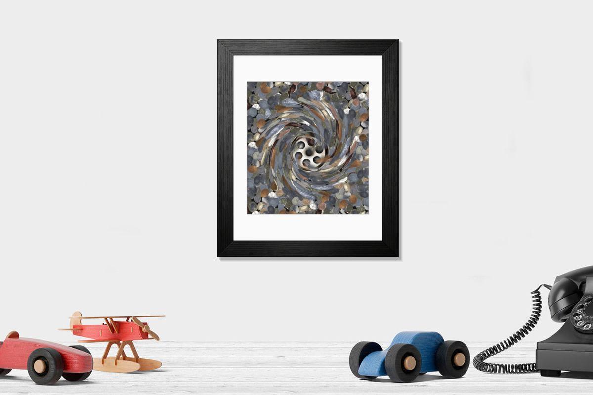 Shown hanging in a room: Modern 14"x12" (36x31cm)