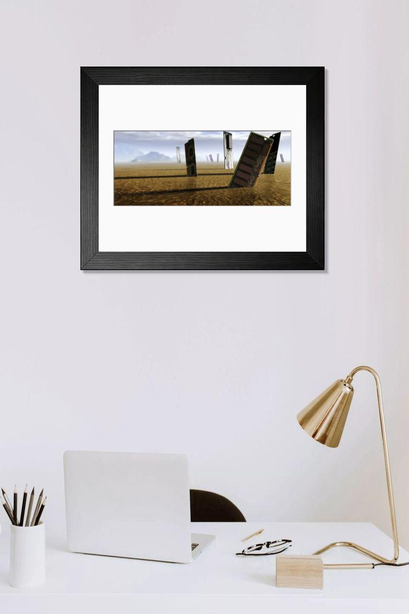 Shown hanging in a room: Modern 14"x12" (36x31cm)